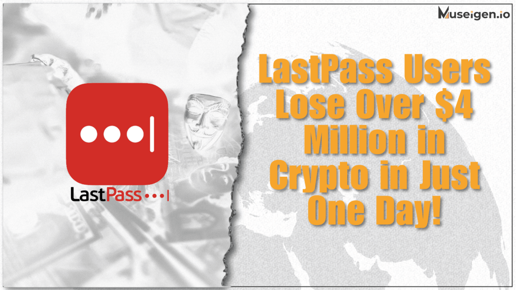 Graphic illustrating a breached vault leading to stolen cryptocurrency, symbolizing the LastPass security incident.