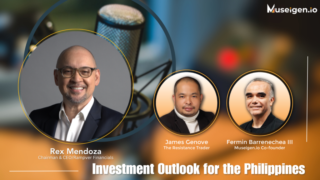 Rex Mendoza sharing expert investment strategies and insights for 2024 with hosts Fermin D. Barrenechea III and James Genove.
