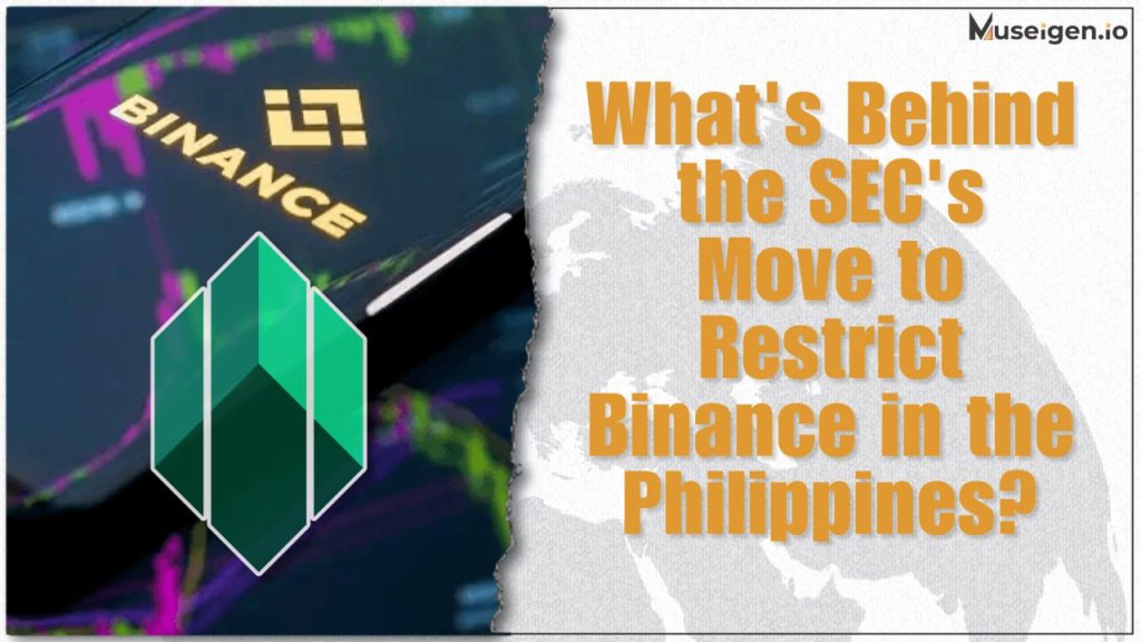 Graphic representation of the SEC's decision to restrict Binance in the Philippines due to regulatory concerns.