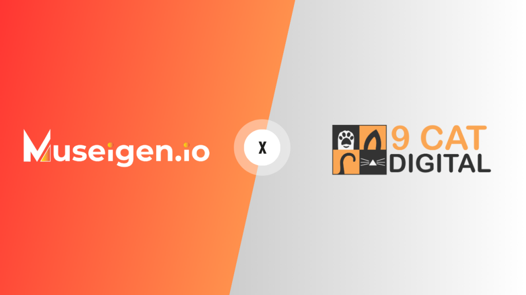 Museigen Training Academy Inc. and 9 CAT DIGITAL Co. Ltd. partnership announcement, symbolizing a collaborative future in blockchain education and Web3 solutions.