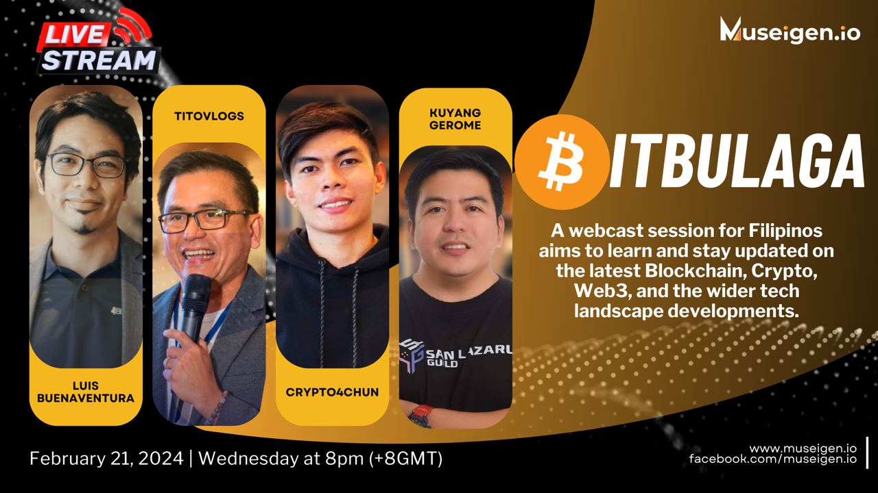 A group of people discussing blockchain and cryptocurrency at BitBulaga webcast.