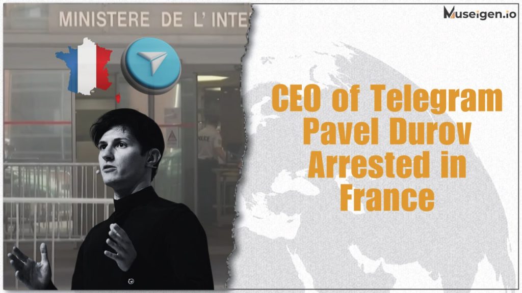 Image of Telegram CEO Pavel Durov, reportedly arrested at Le Bourget airport in Paris.