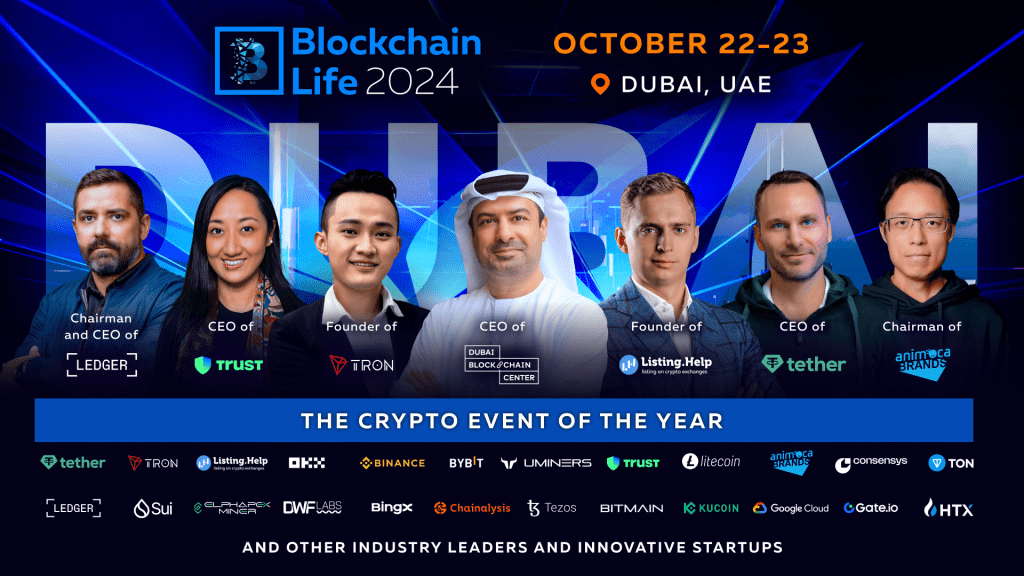 Leading crypto experts speaking at Blockchain Life 2024, sharing insights on the next bull run.