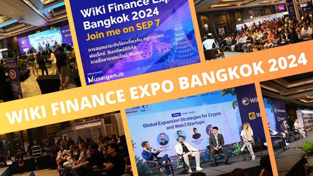 Speakers at WikiEXPO Thailand 2024 sharing insights on fintech innovations and trading strategies.