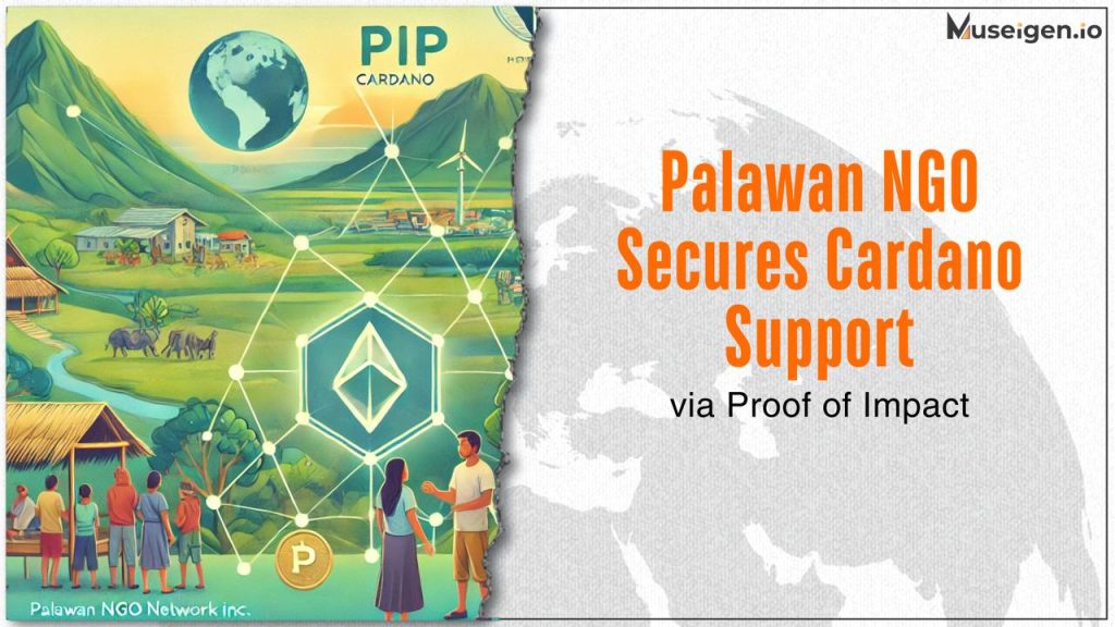 Graphic of Palawan NGO Network accepting Cardano donations through Proof of Impact.