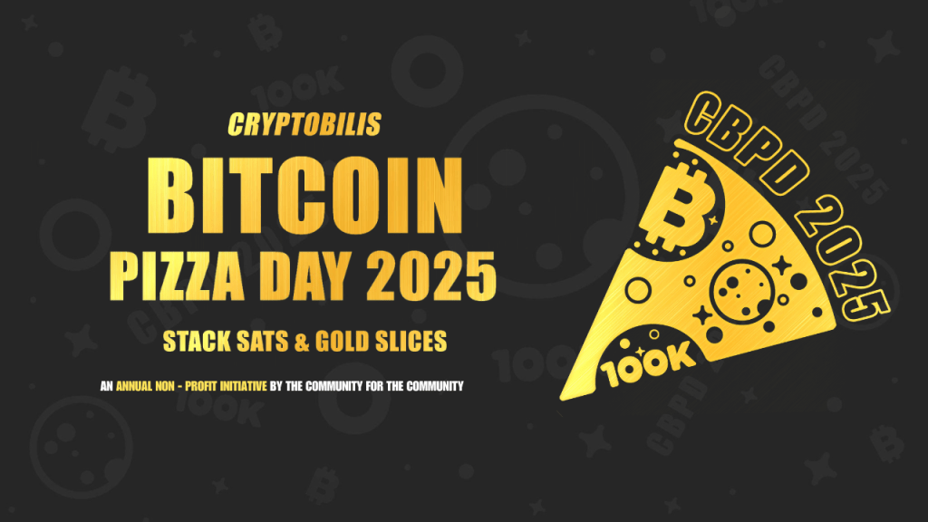 CryptoBilis Bitcoin Pizza Day 2025 celebration in MetroTent Ortigas